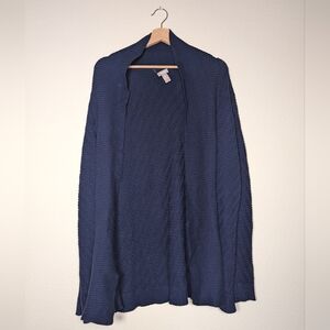 Chico's Blue Cardigan Sweater Open-Front Relaxed Fit